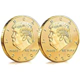 2 Pack The Official 2020 Gold Donald Trump Commemorative Coin - Authentic Collectible Coin of 45th United States President - Republican Collectibles Challenge Memorabilia Gift